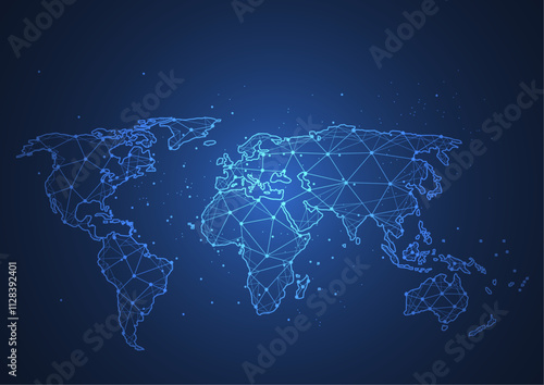 world map background technology connected 