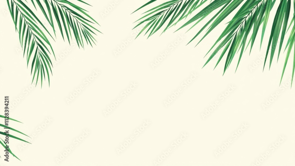 Tropical Palm Leaves Background: Perfect for Summer, Vacation, and Nature-Themed Designs Tropical Palm Leaves Background: Perfect for Summer, Vacation, and Nature-Themed Designs