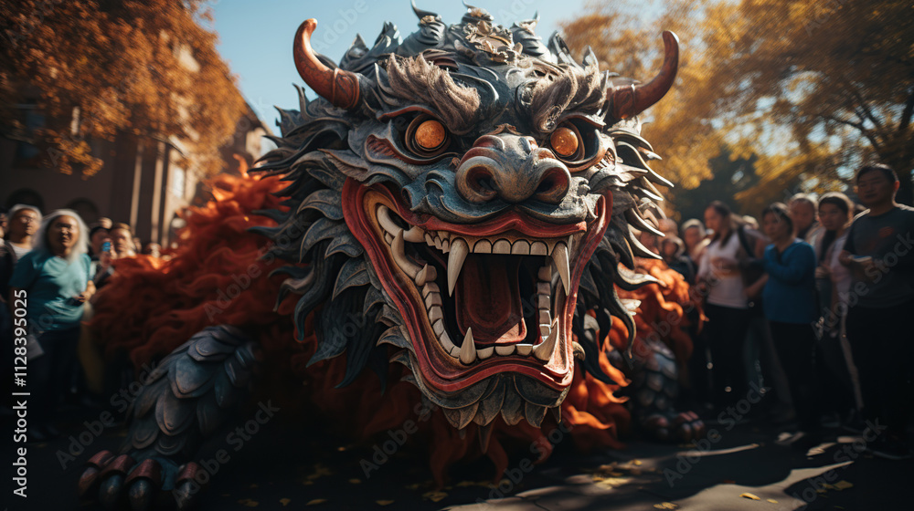 Dragon Parades on street show during the New Year Celebration Dragon Parades on street show during the New Year Celebration