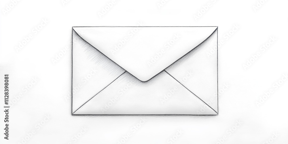 Hand-drawn illustration of a classic envelope, showcasing intricate details and a minimalist design that captures the essence of personal communication in a digital age Hand-drawn illustration of a classic envelope, showcasing intricate details and a minimalist design that captures the essence of personal communication in a digital age