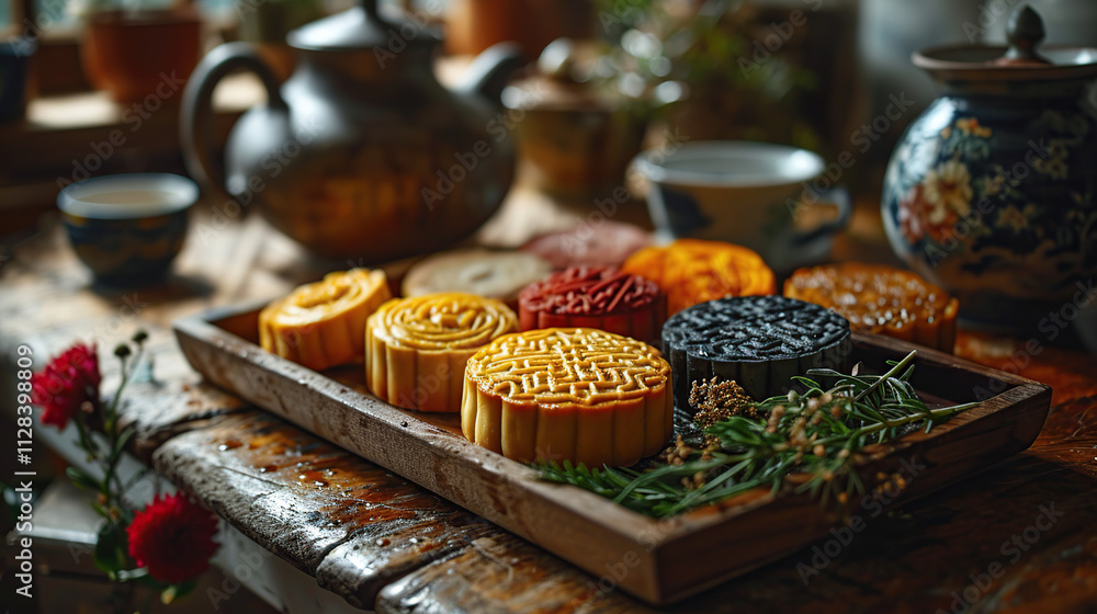 Mooncake for new year celebration in China and Vietname Mooncake for new year celebration in China and Vietname