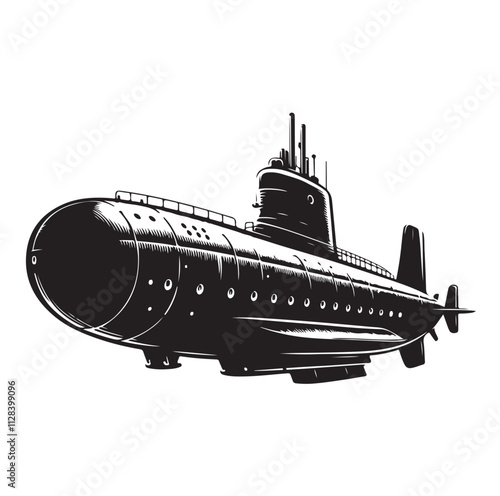 submarine silhouette vector illustration