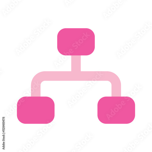 Simple Pink Hierarchy Diagram Showing Connections