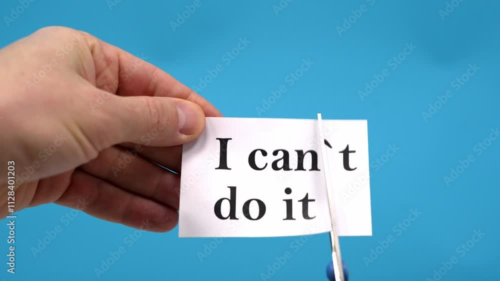 I can do it. Motivation. Blue background. I can do it. Motivation. Blue background.