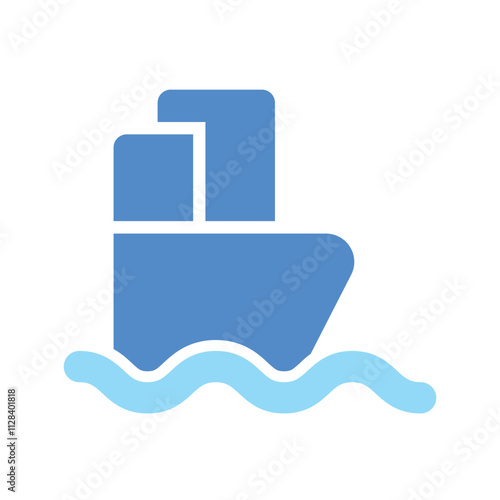 A Simple Pixel Art Depiction Of A Boat On Water