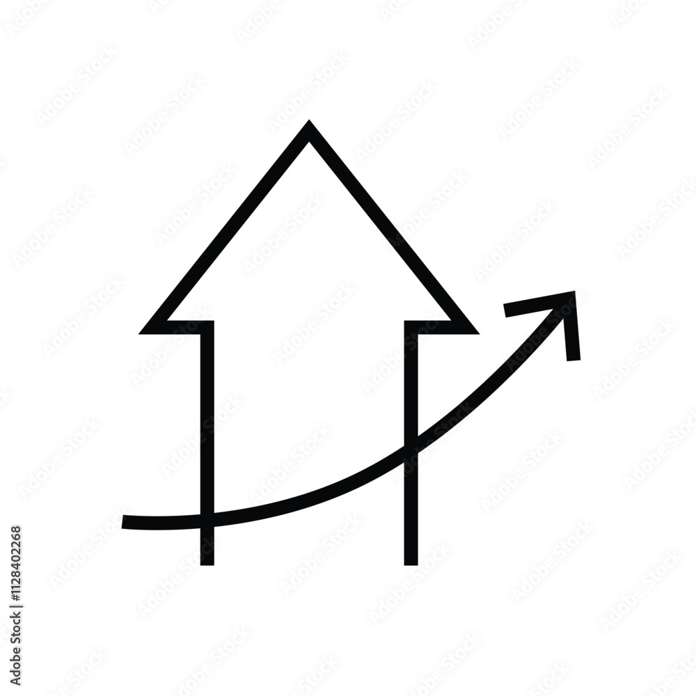 Fototapeta premium increase sales arrow graph. business growth profit icon