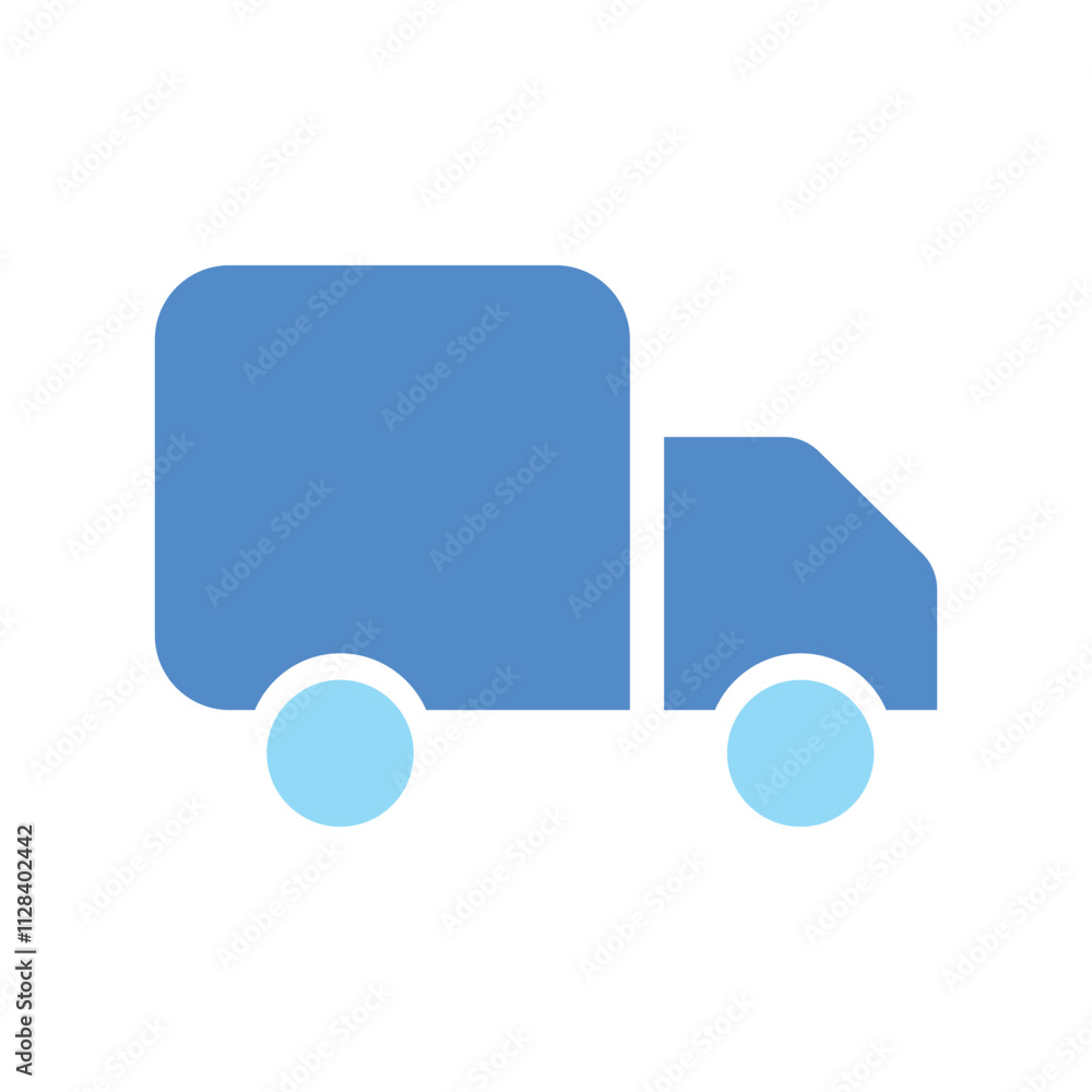 A Simple Pixelated Blue Delivery Van Icon A Simple Pixelated Blue Delivery Van Icon