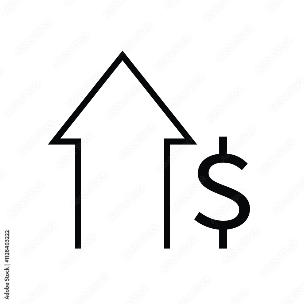 increase sales big dollar money earned business growth profit icon increase sales big dollar money earned business growth profit icon