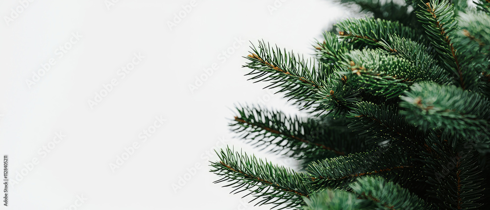 Flat lay of natural fir-tree or spruce on empty background. Minimalist and trendy background. Mock up for winter, holidays, eco-friendly branding. Copy space.Generative ai Flat lay of natural fir-tree or spruce on empty background. Minimalist and trendy background. Mock up for winter, holidays, eco-friendly branding. Copy space.Generative ai
