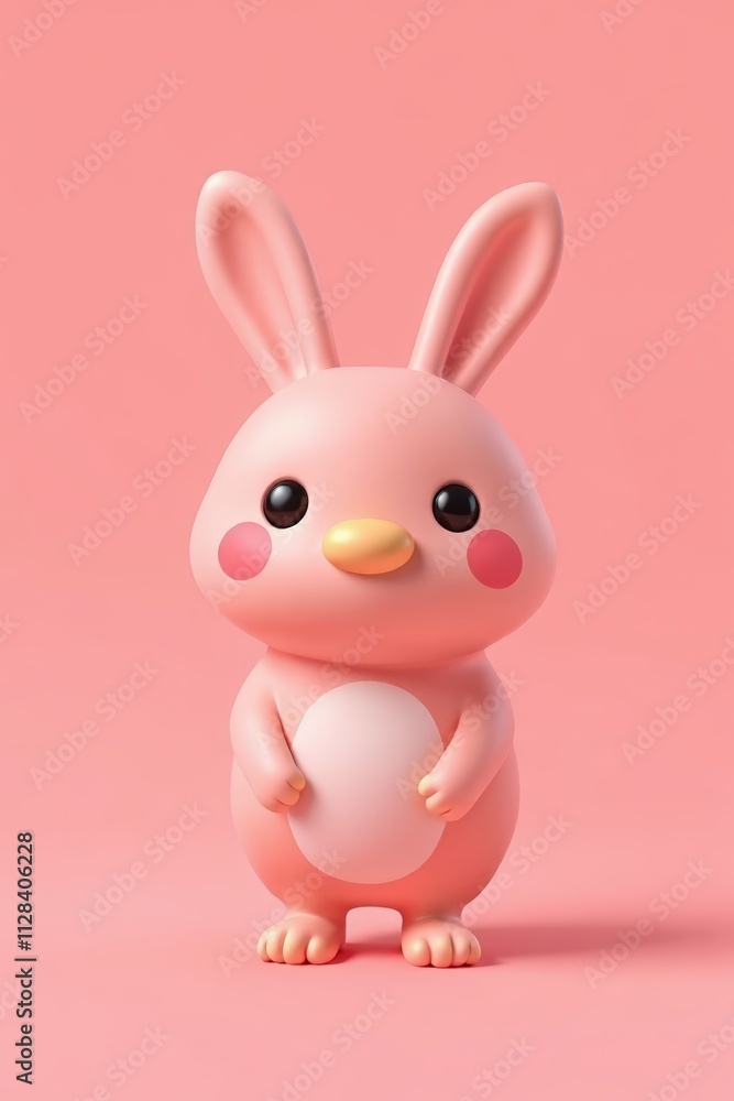 there is a pink bunny with a heart in its hands there is a pink bunny with a heart in its hands