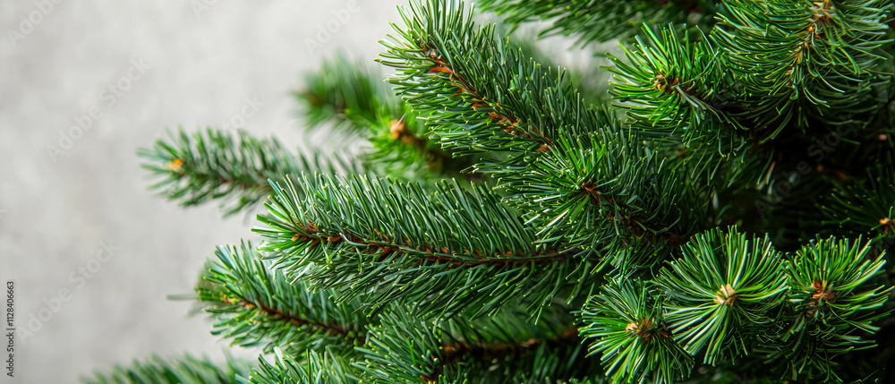 Natural fir, conifer, evergreens branches close-up on a white background with copy space. Minimal mock up for winter designs, eco themes, or holiday branding. Generative ai Natural fir, conifer, evergreens branches close-up on a white background with copy space. Minimal mock up for winter designs, eco themes, or holiday branding. Generative ai