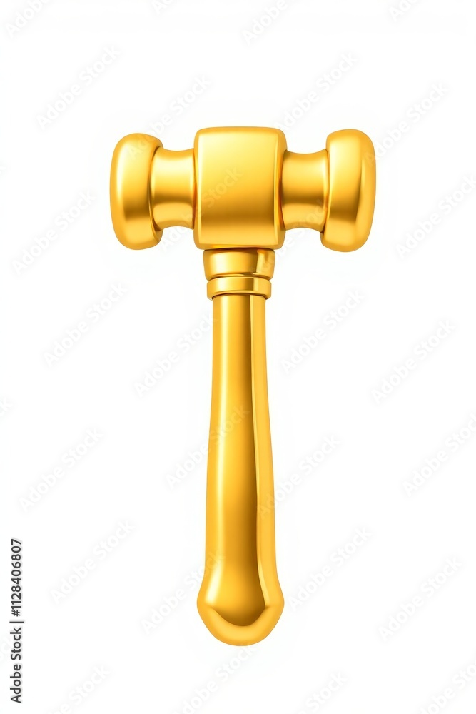 a close up of a golden hammer on a white background a close up of a golden hammer on a white background