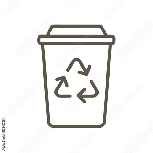 Recycling bin icon representing ecology and environmental protection