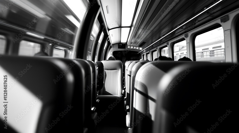 Empty Train Seats, Sunlight Empty Train Seats, Sunlight