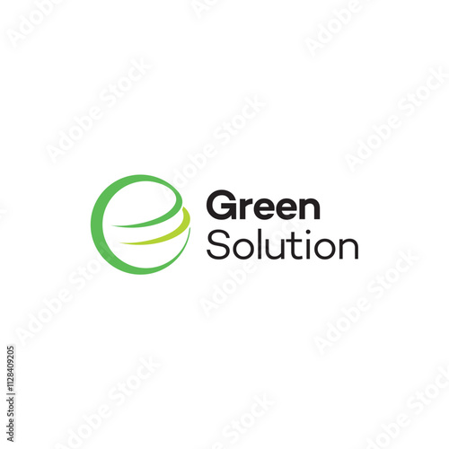 Green solution green abstract round logo design editable victor brand identity image