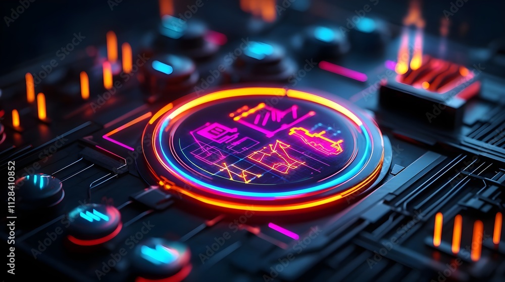 neon tech hud interface background - neon neon tech hud interface background - neon