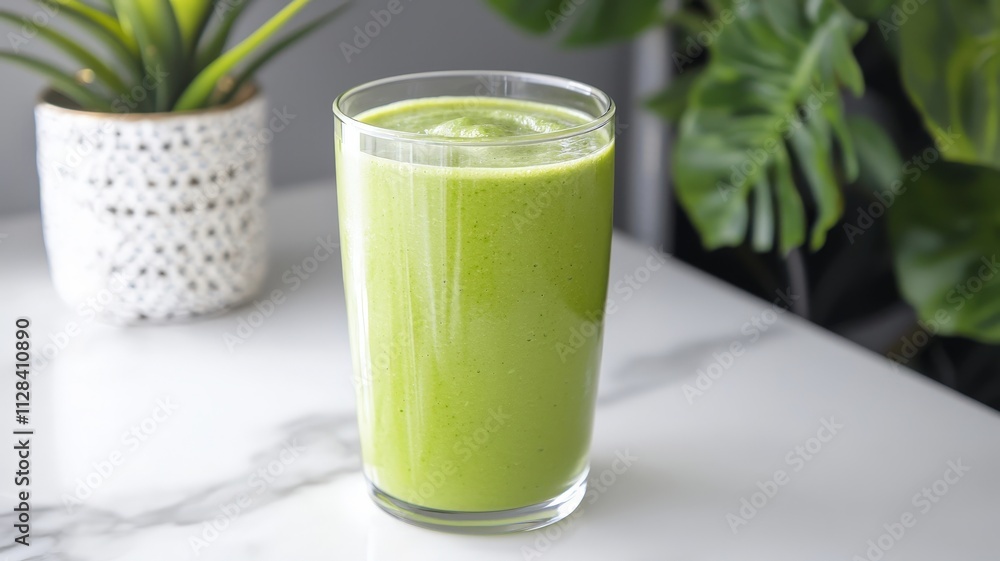 Natural Wellness and Mindfulness: Keys to Longevity. A refreshing green smoothie in a glass, placed on a marble surface, surrounded by indoor plants. Natural Wellness and Mindfulness: Keys to Longevity. A refreshing green smoothie in a glass, placed on a marble surface, surrounded by indoor plants.
