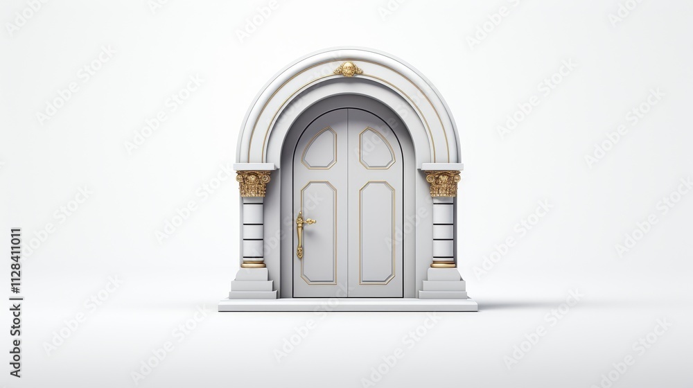 Elegant Arched Doorway with Ornamental Details Elegant Arched Doorway with Ornamental Details