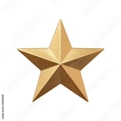 Golden star decoration home interior visual art elegant environment close-up view celebration concept. Transparent background.