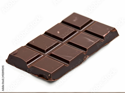 Tempting dark chocolate bar, isolated on white background