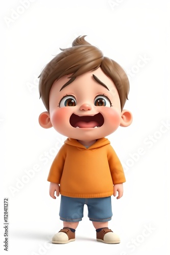 cartoon boy with a surprised look on his face