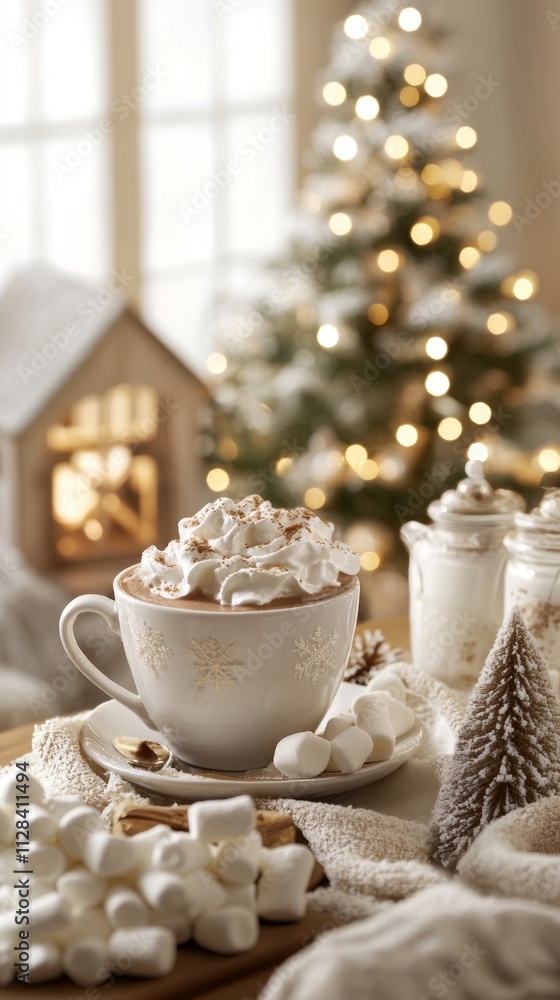 Cozy Christmas Hot Chocolate with Marshmallows Cozy Christmas Hot Chocolate with Marshmallows