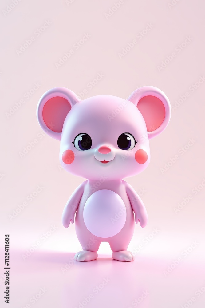 there is a pink toy with a pink nose and ears there is a pink toy with a pink nose and ears