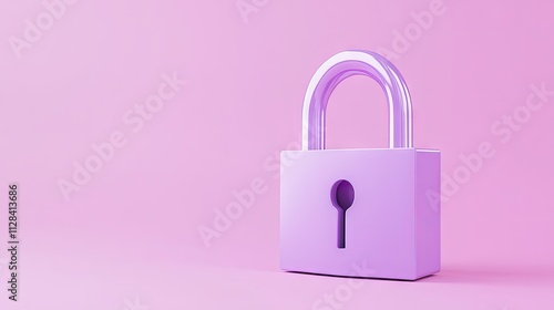 A vibrant purple lock against a pastel pink background signifies security and protection.