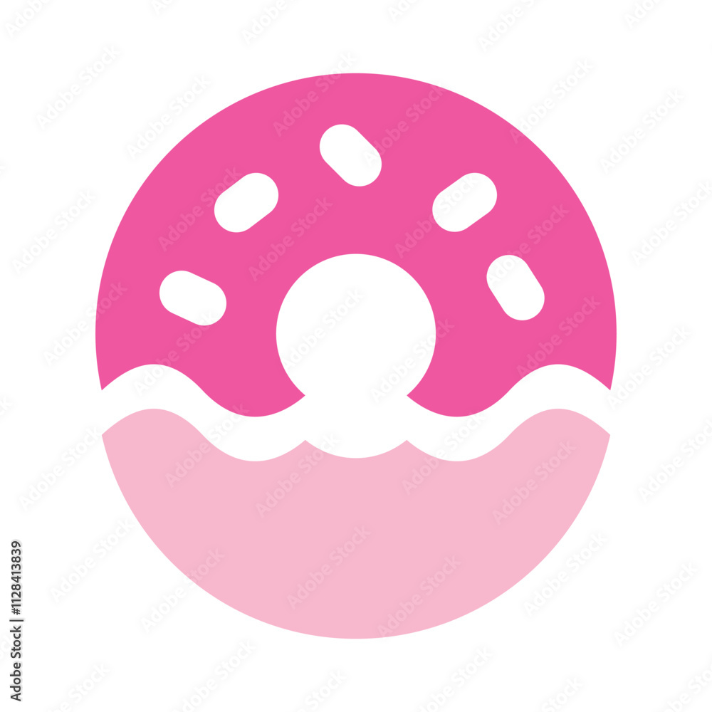 A Pixelated Pink Donut with a Dark Center A Pixelated Pink Donut with a Dark Center
