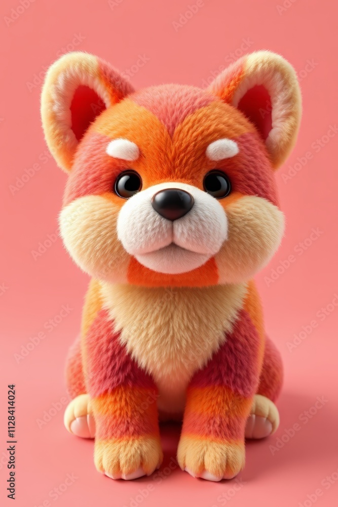 a close up of a stuffed animal on a pink background a close up of a stuffed animal on a pink background