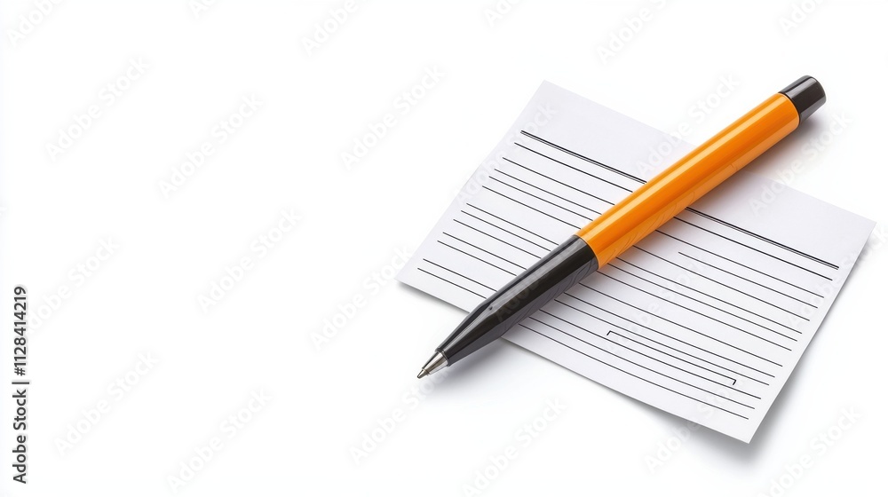 Blank Notepad and Pencil on White Desk for Writing Brainstorming and Productivity Blank Notepad and Pencil on White Desk for Writing Brainstorming and Productivity