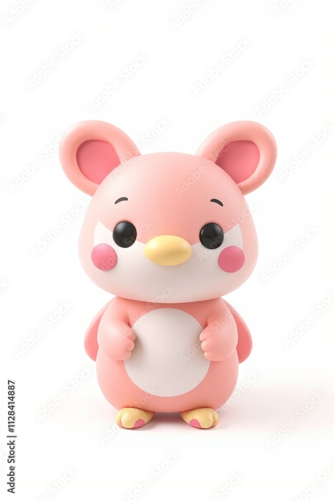 there is a pink toy with a white heart on it there is a pink toy with a white heart on it