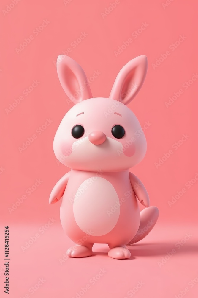 there is a pink bunny with a white spot on its chest there is a pink bunny with a white spot on its chest