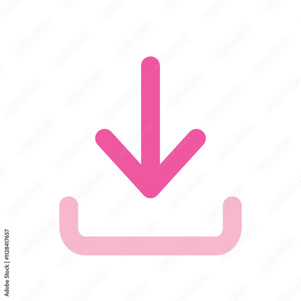 Pink Download Arrow Icon Digital Graphic Design Pink Download Arrow Icon Digital Graphic Design