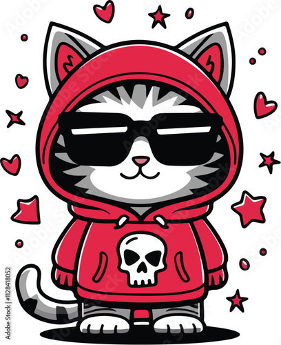 cute cat vector art illustration