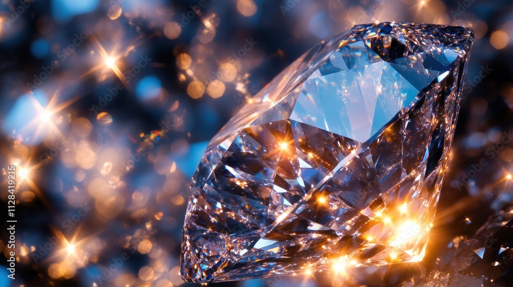 A Sparkling Gem: Dazzling Diamond Close-Up A Sparkling Gem: Dazzling Diamond Close-Up
