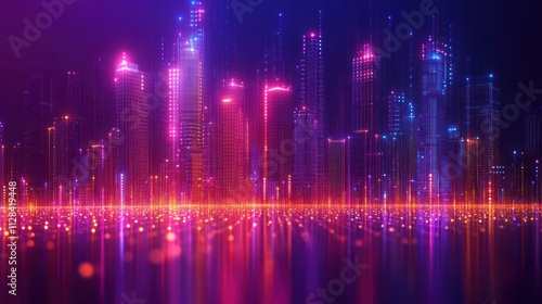 Neon Cityscape: A Digital Metropolis at Night