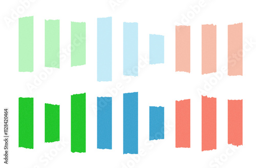Illustration set of colorful masking tape