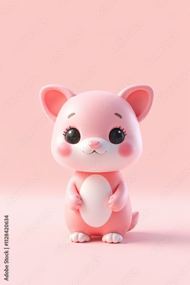 there is a pink cat with a heart shaped object in its paws there is a pink cat with a heart shaped object in its paws