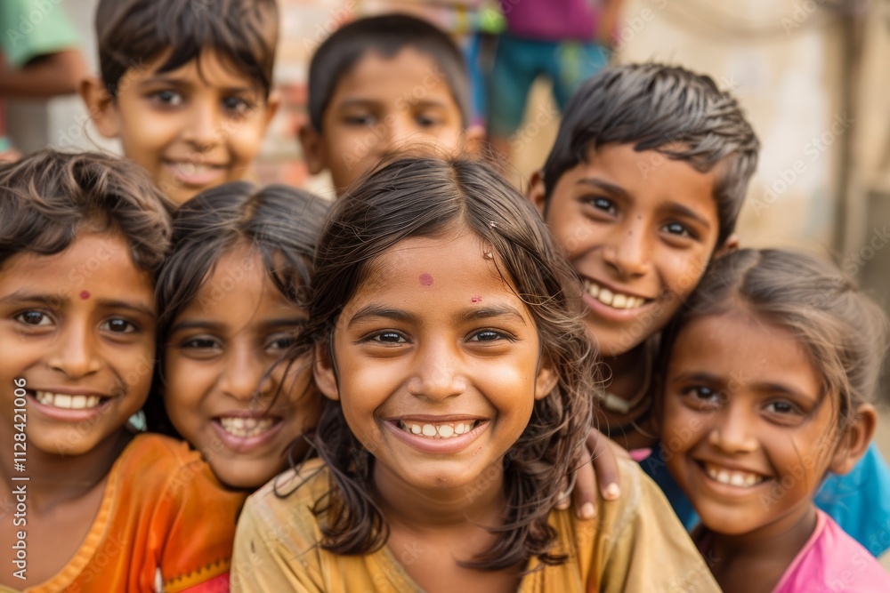 Unidentified indian kids posing for the camera. Unidentified indian kids posing for the camera.