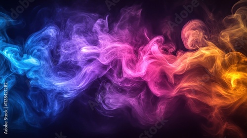 Abstract Colorful Smoke Swirls: A Vivid Display of Vapor