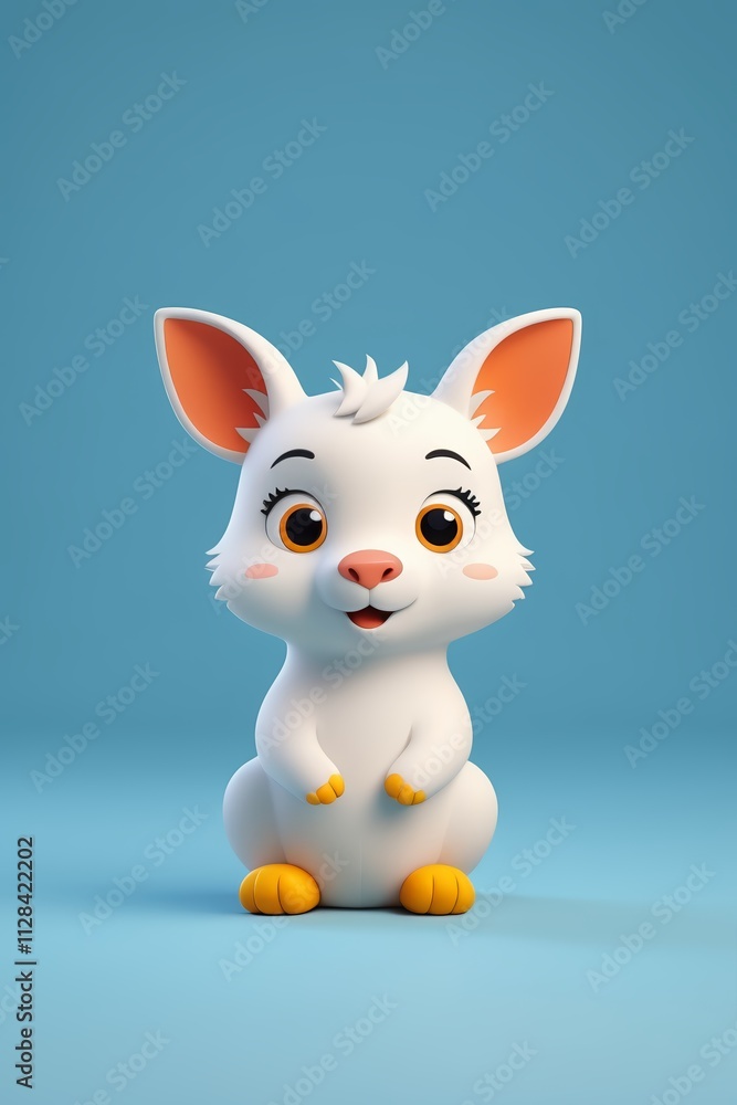 a close up of a white cat with orange eyes sitting on a blue surface a close up of a white cat with orange eyes sitting on a blue surface