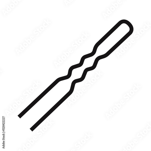 Wavy hair pin. Hairdressing tool and hair styling accessory