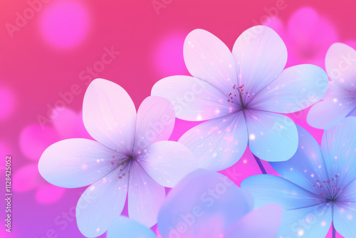 Beautiful pastel flowers with dreamy background of pink and purple hues