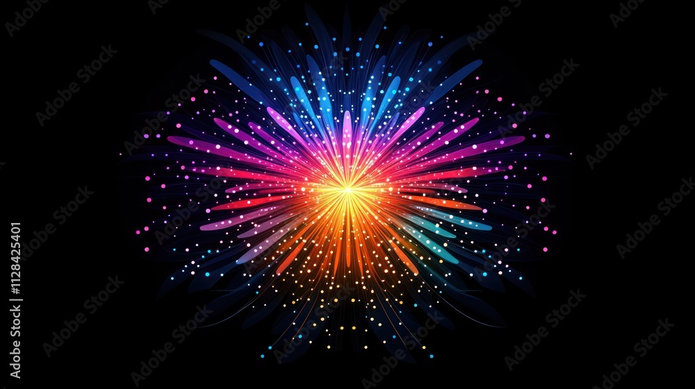 Abstract Burst of Rainbow Colors: A Vibrant Digital Artwork Abstract Burst of Rainbow Colors: A Vibrant Digital Artwork