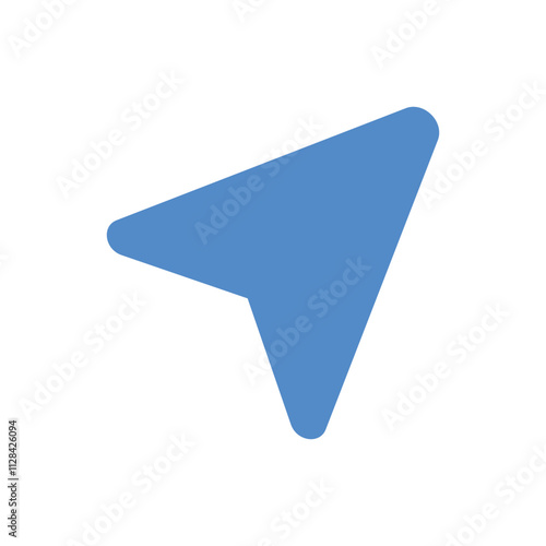 Abstract Blue Shape on a Gray Background