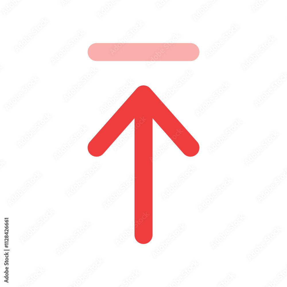A red arrow points upward beneath a pink rectangle A red arrow points upward beneath a pink rectangle