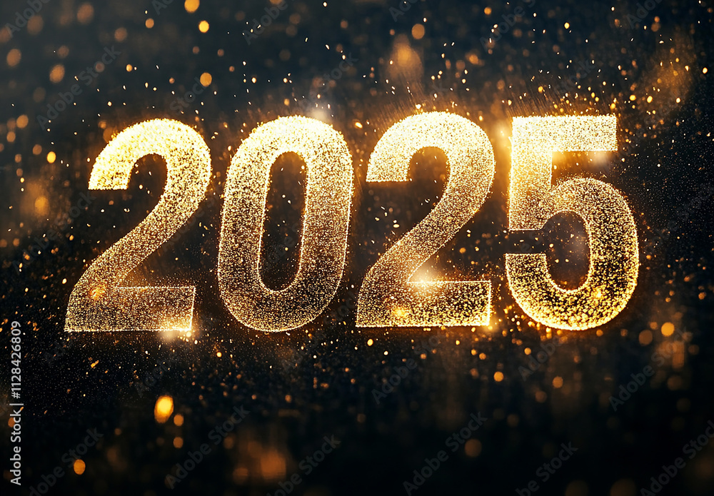 The Golden Number 2025 Centered on a Background The Golden Number 2025 Centered on a Background