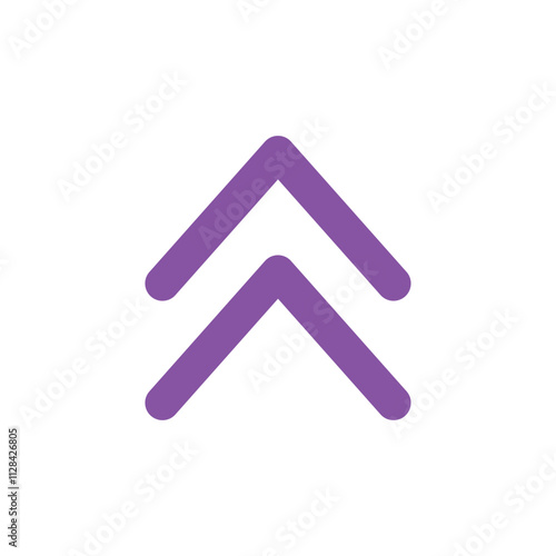 Double Purple Chevron Upward Pointing Arrows Symbol