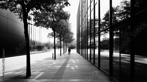 abstract modern architecture monotone in black and white